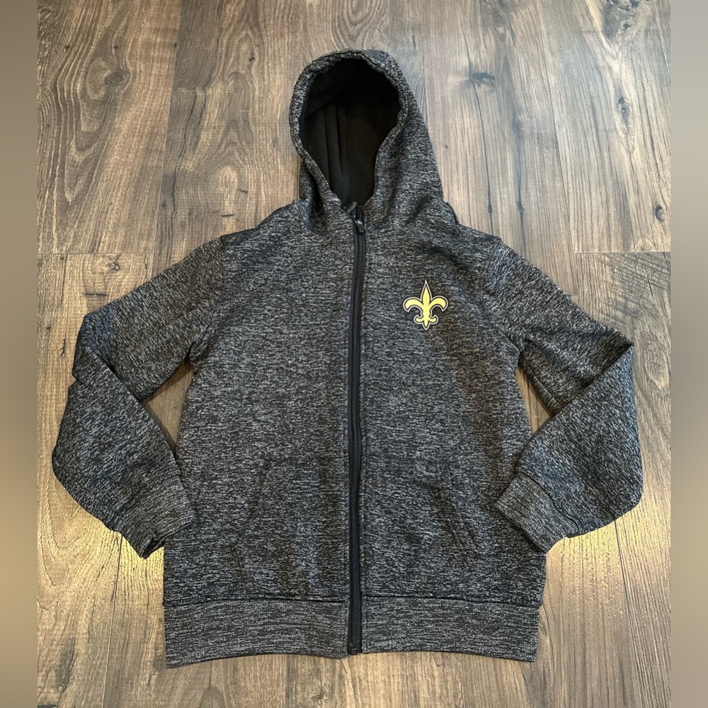 GUC Youth NFL Apparel New Orleans Saints Full Zip Hoodie Sweatshirt, L 14/16